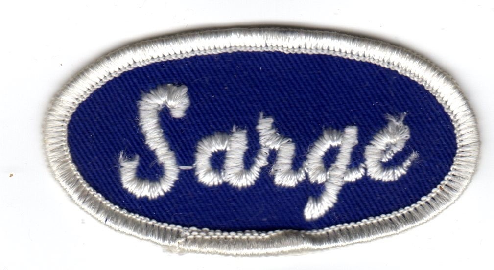 Vintage Embroidered Rockabilly Punk Shirt Name Patch SARGE