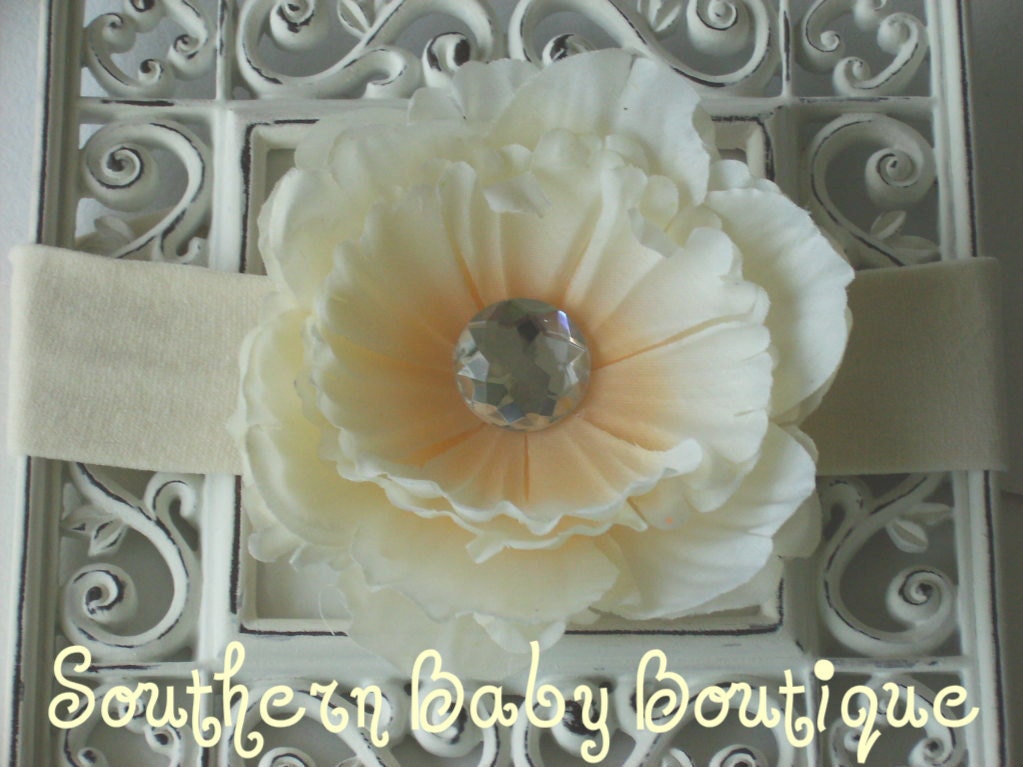 STEAL of the DAY-----Boutique Baby Girl Toddler Flower Headband-----Peony Princess----CREAM