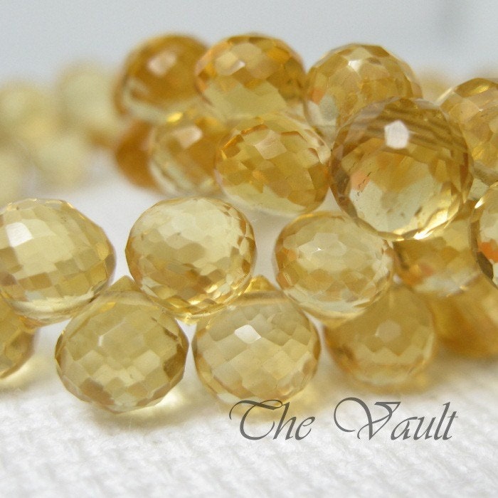 4 Citrine 5-6mm onion faceted briolettes