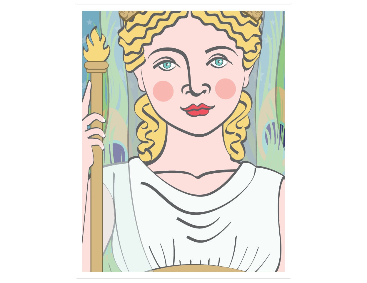 Roman Goddess Juno Matryoshka Close-Up Art Print
