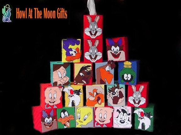 Looney Tunes Needlepoint Tissue Box Covers