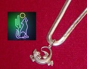 Sterling Silver Gecko Pendant 20 inch Sterling Flat Snake Chain
