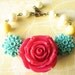 Flower Necklace Bridesmaid Jewelry Red Necklace Beaded Jewelry Bib Statement Necklace Single Strand