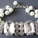 Bridesmaid Jewelry Rhinestone Bridal Bracelet Vintage Wedding Jewelry Crystal and Pearl Bridesmaid Bracelet
