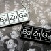 BAZINGA....White BaZnGa Necklace silver plated chain ... periodic table inspired jewelery