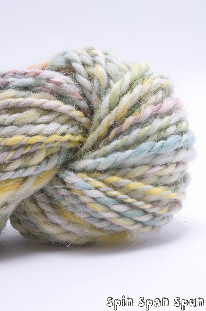 Serenity, HandSpun and Hand dyed Alpaca Yarn, worsted, 2ply, 75 yards
