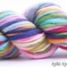Just a Rainbow, HandSpun and Hand Painted Organic Merino Yarn, 85 yards, heavy worsted