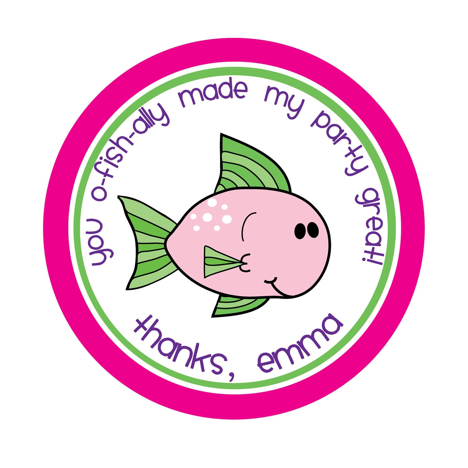 Personalized Stickers, Fish, Sea Birthday, Boy, Girl,Birthday,Children, Party, Favor stickers, Seals, Labels,Personalized Stickers Set of 24