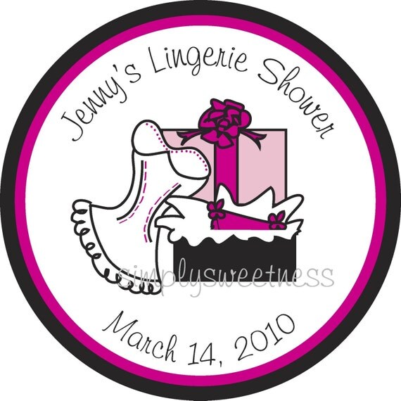Lingerie Shower, Stickers, Personalized Stickers, Wedding, Bridal Shower, Favor, Thank You, SimplySweetness Sticker Labels Set of 24 Il_570xn