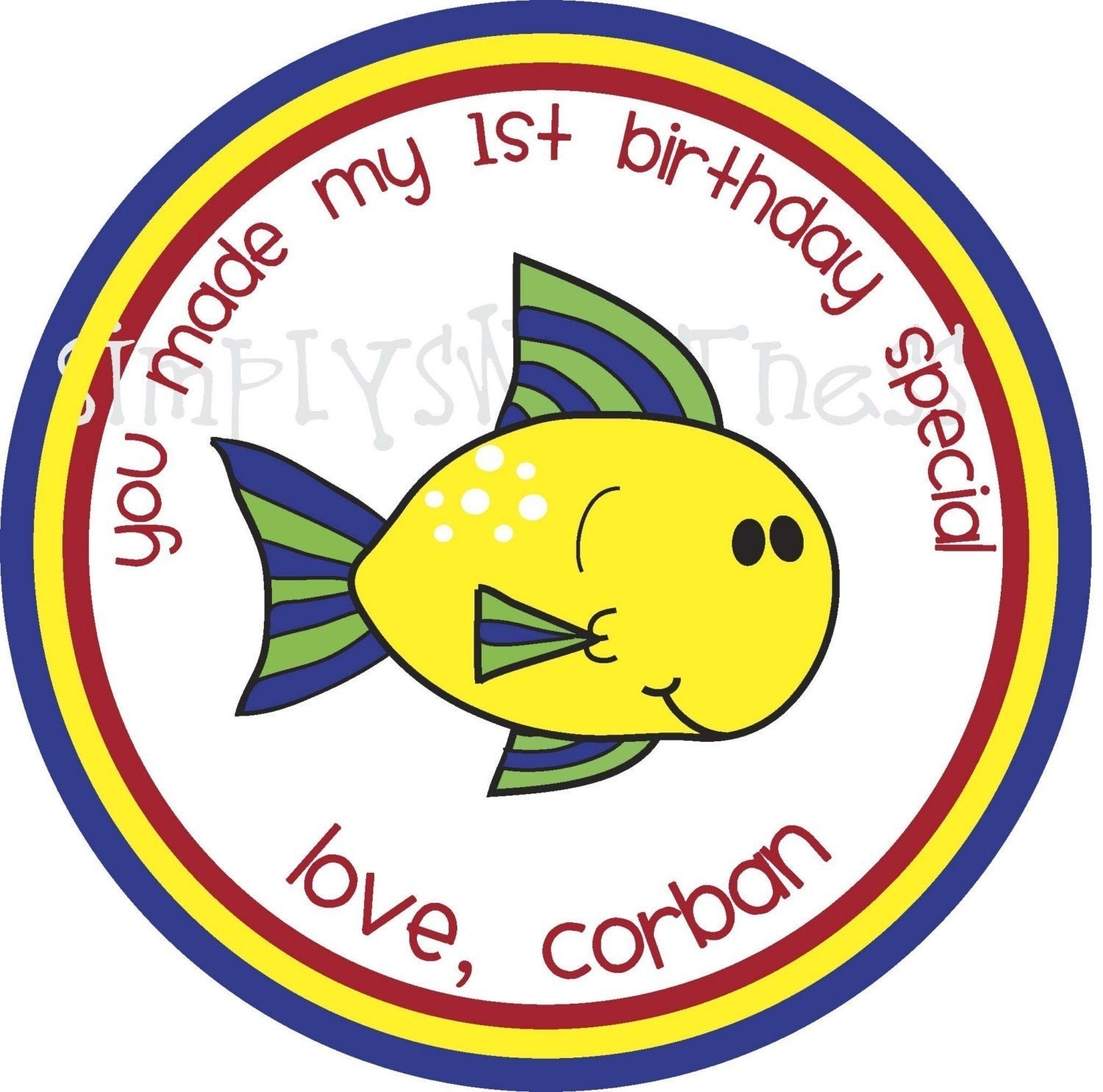 Personalized Stickers Cute Fish Stickers, personlaized sticker labels Il_570xn