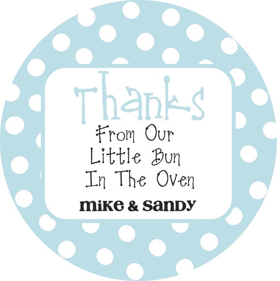 Personalized Stickers Polka Dot, Bbay shower Stickers Set of 24 Il_570xn
