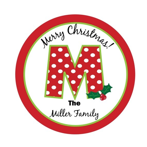 Holiday Personalized Stickers,Monogram, Holiday,Children, Personalized Sticker Labels Set of 24 Il_570xn