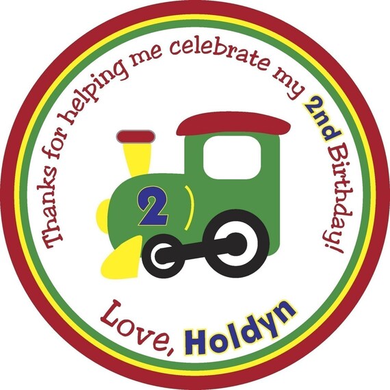 Personalized Stickers, Train,Treat bag, Birthday,Children, Party, Favor stickers, Personalized Stickers set of 24 Il_570xn