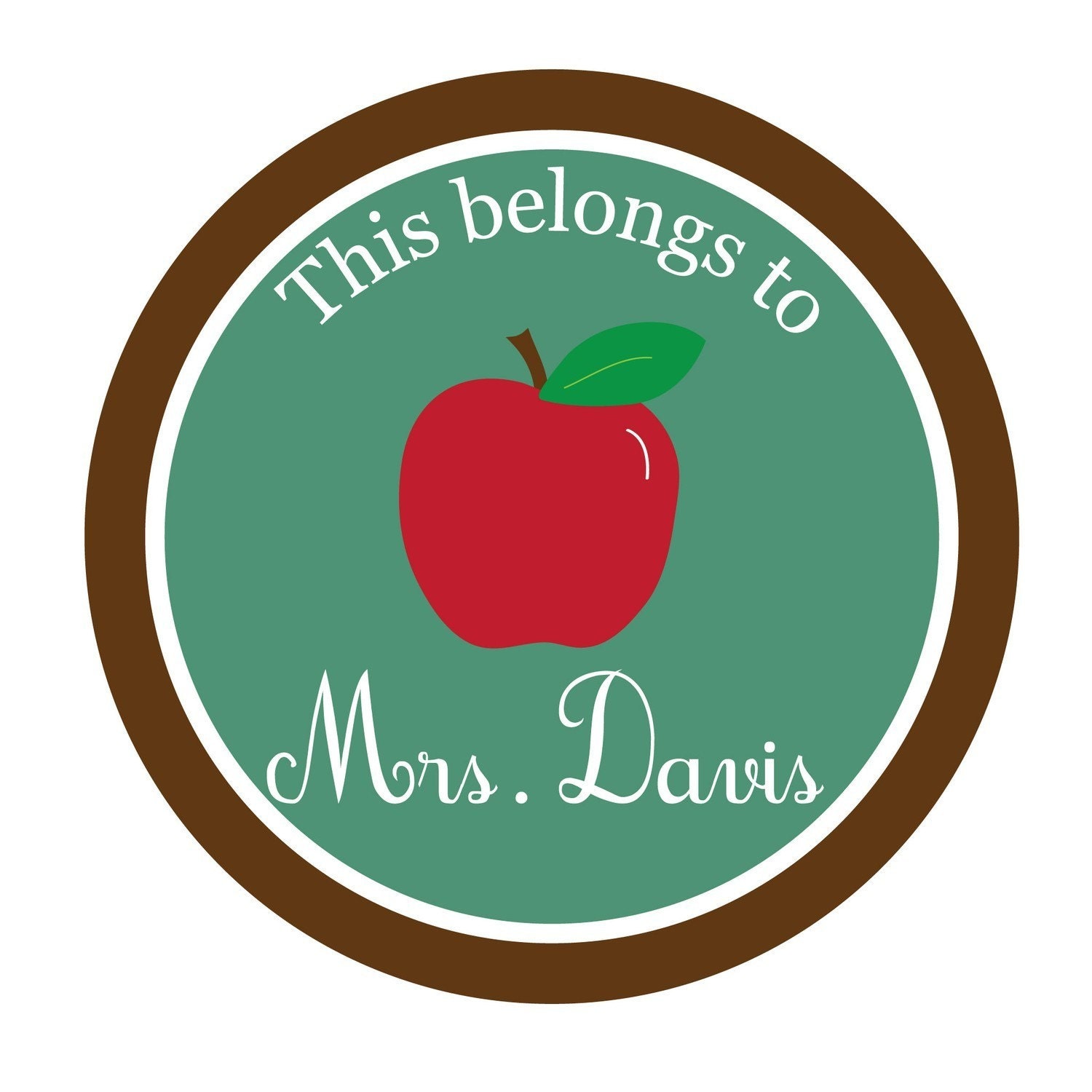 Personalized Sticker, teacher sticker, apple sticker, teacher gift, Personalized Stickers Set of 24 Il_570xn