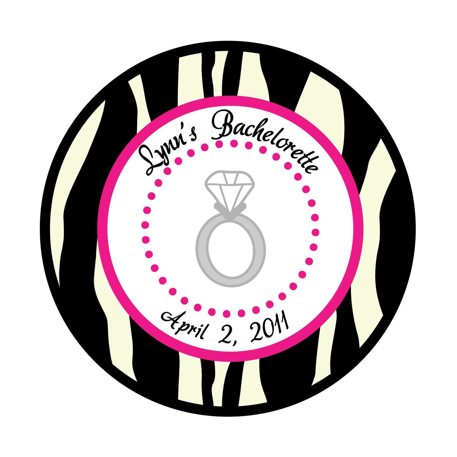 Personalized Stickers,Diamond Ring,Bachelorette, Wedding,Children, Party, Favor stickers,Labels,Personalized Sticker Set of 24 Il_570xn