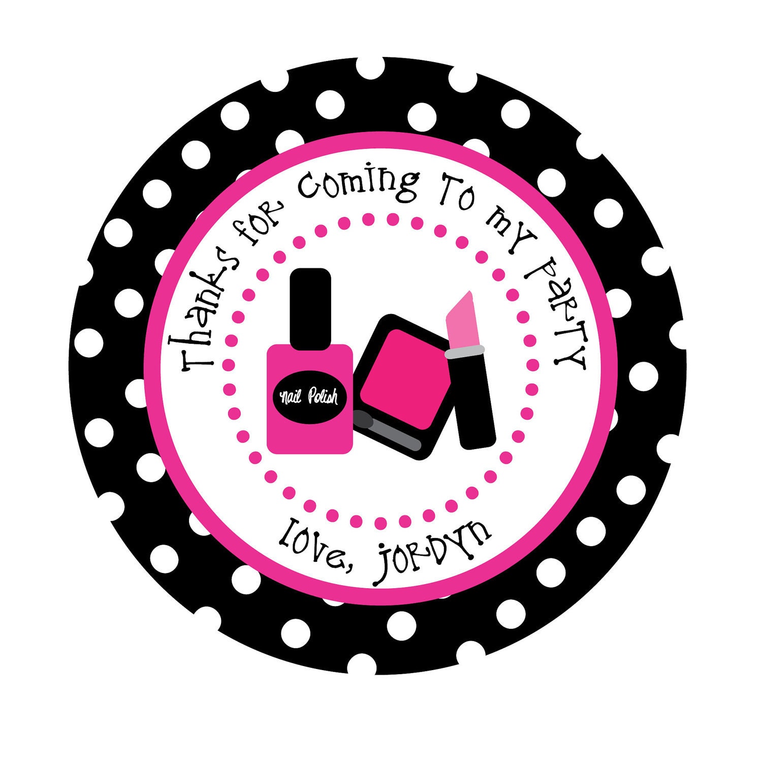 Personalized Stickers, Spa Party Birthday, nail polish stickers, Stickers Personalized Set of 24 Il_570xn