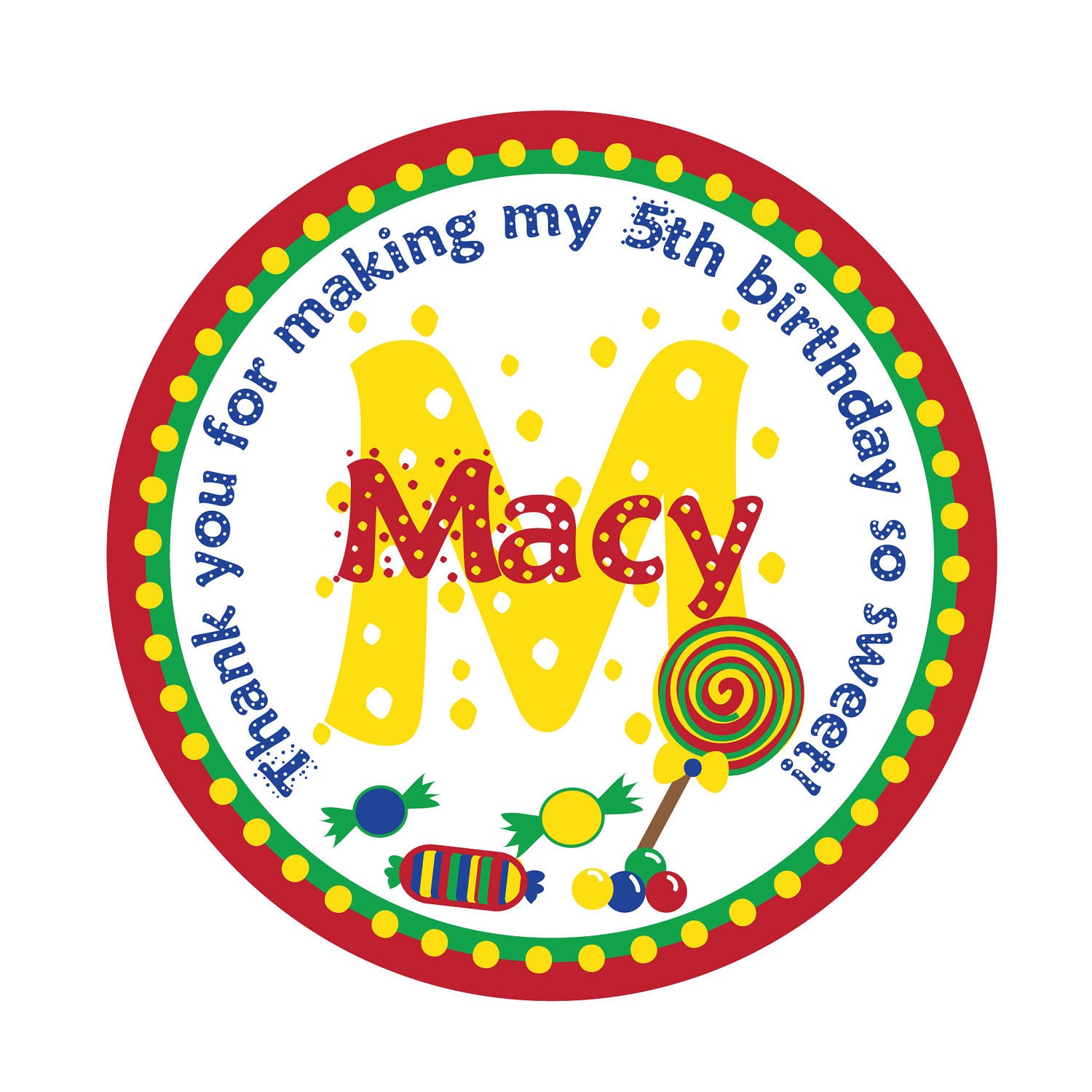 Birthday, Candy Shoppe, Personalized Stickers,Polka dots, Birthday,Favor stickers,Labels,Personalized Sticker Labels Set of 24 Il_570xn