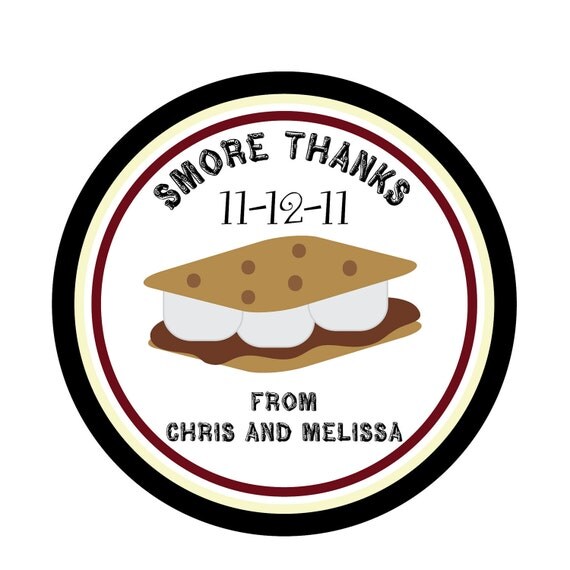 Personalized Stickers, Wedding, Smores,Smores Stickers,Camping, Outdoors, Personalized Camping Stickers Set of 24 Il_570xn