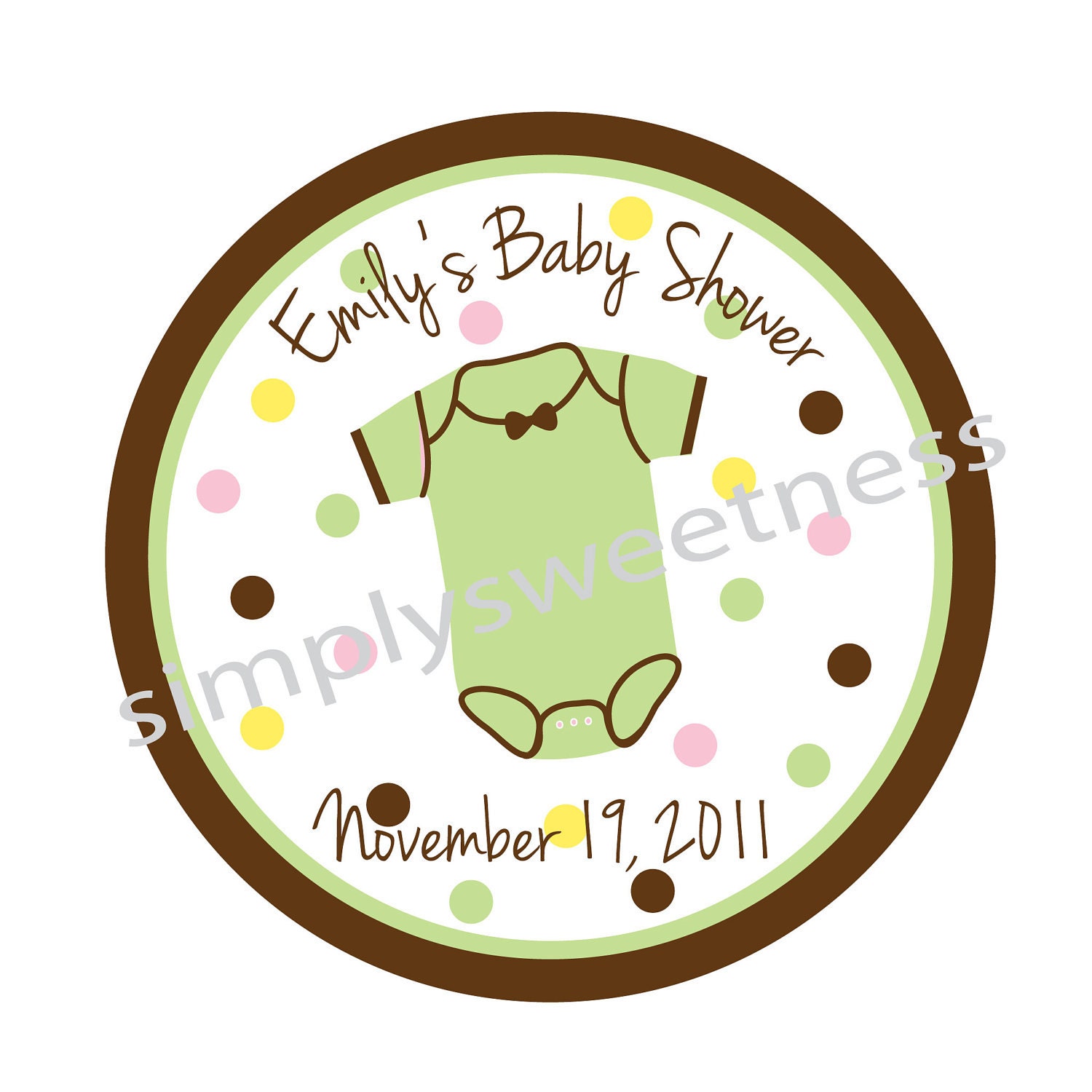 Personalized Stickers, Onsie, Baby Shower, Favor, Treat Bag, Thank you, Shower, Baby, Set of 25 Il_570xn