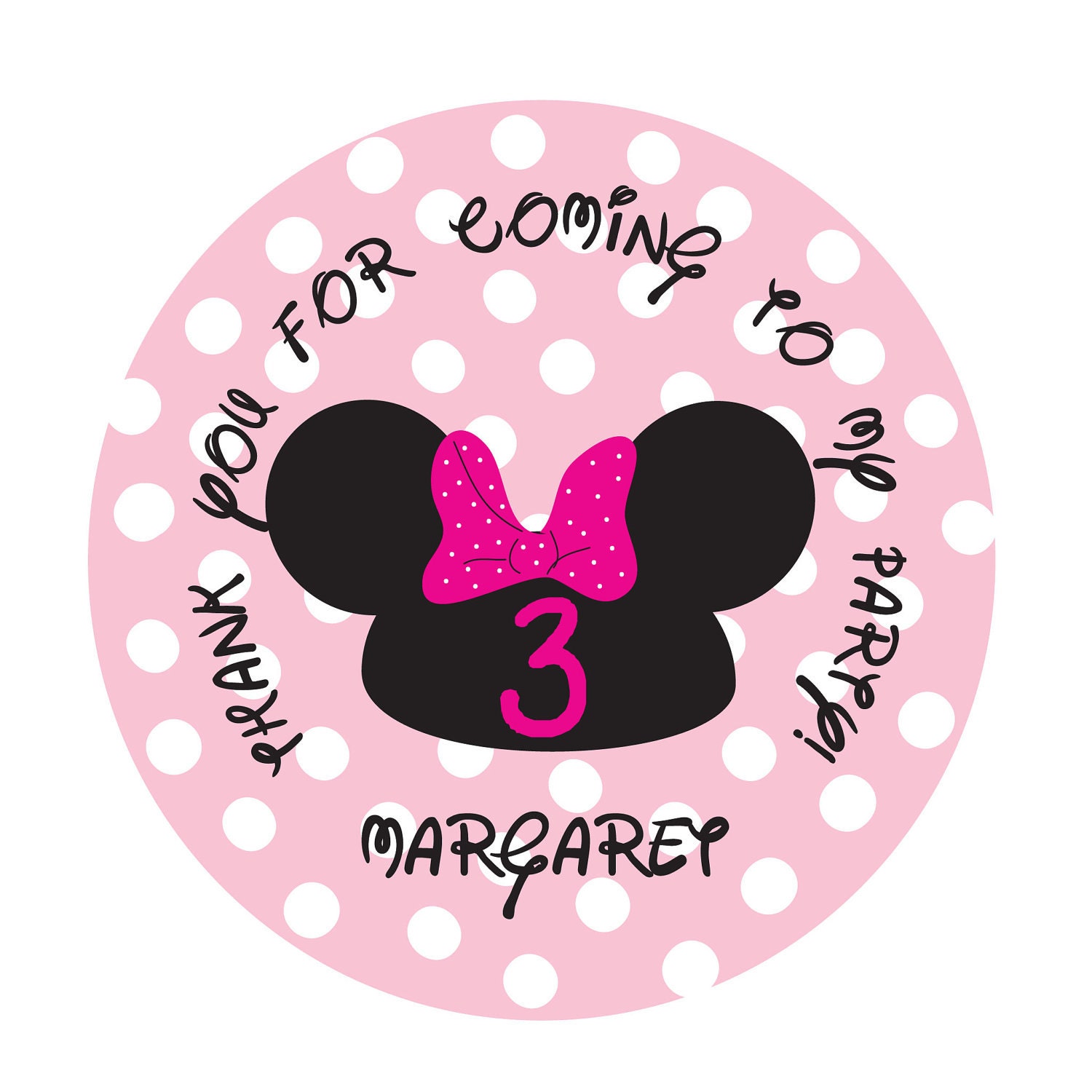 Personalized Stickers Minnie Inspired Party Stickers Il_570xn