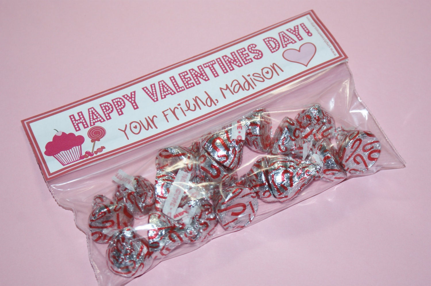 Personalized Treat Bag Toppers Snack Bag Size, Valentines day, Party, Set of 15 self sticking snack bag toppers Il_570xn