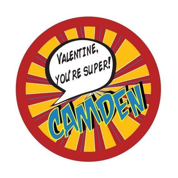 Personalized Stickers, Super hero Stickers, Super hero party, comic stickers,Personalized Stickers Set of 24 Il_570xn