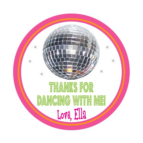 Personalized Stickers, Disco theme, disco party, Dance party, Stickers Set of 40 Il_570xn