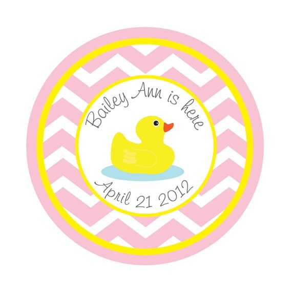 Personalized Stickers,Chevron stickers,duck,Kids, Baby, Party, Favor stickers,Personalized Sticker Labels Set of 24 Il_570xn