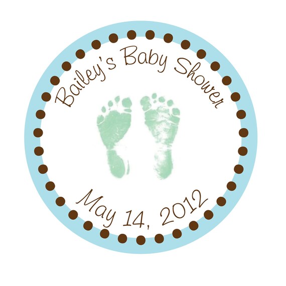 Personalized Stickers, Baby feet, Baby Shower, Favor, Treat Bag, Thank you, Shower, Baby, Set of 25 Il_570xn