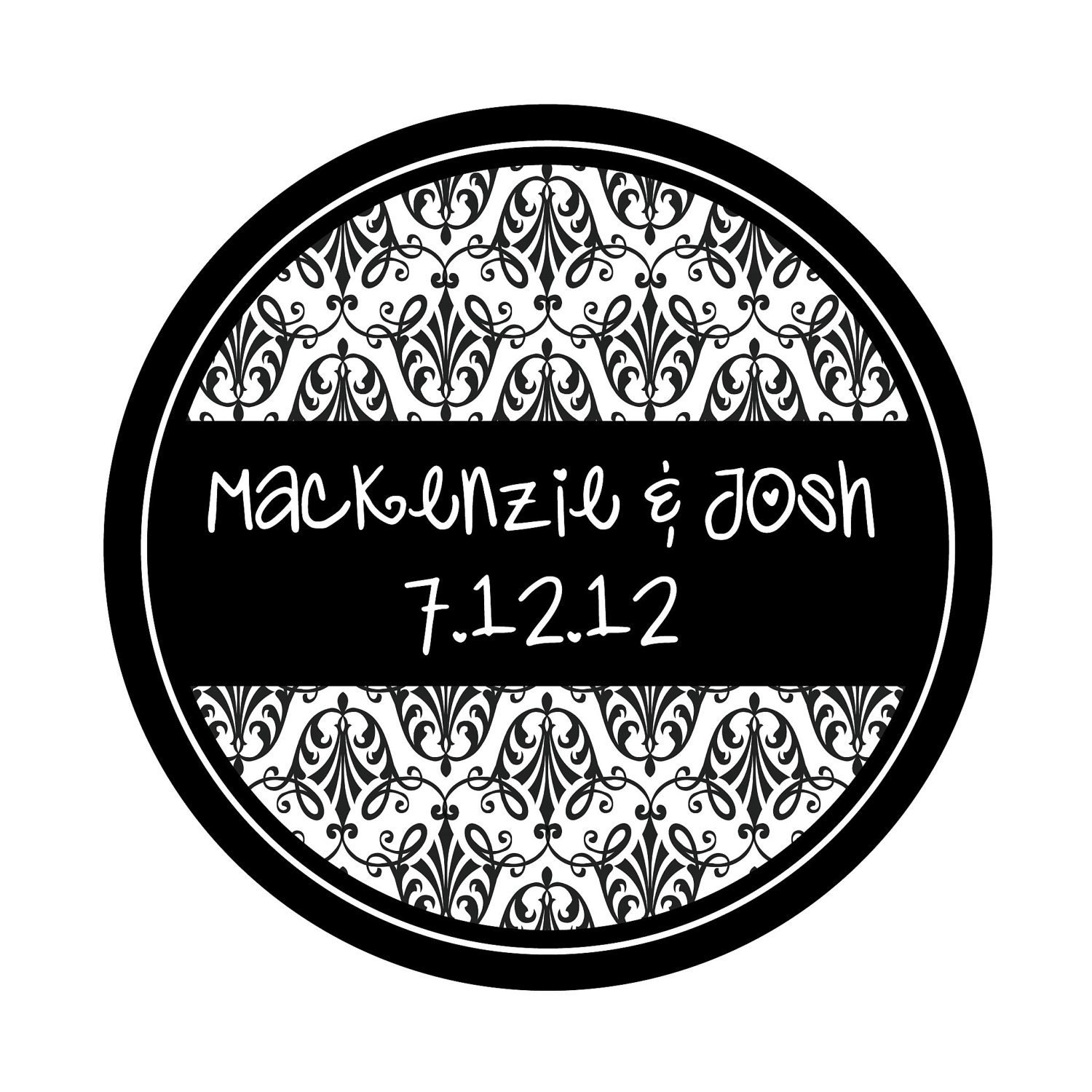 Personalized Stickers, Damask, Wedding, Holiday, Birthday, Party, Favor sticker, Personalized Sticker Labels Set of 100 Il_570xn