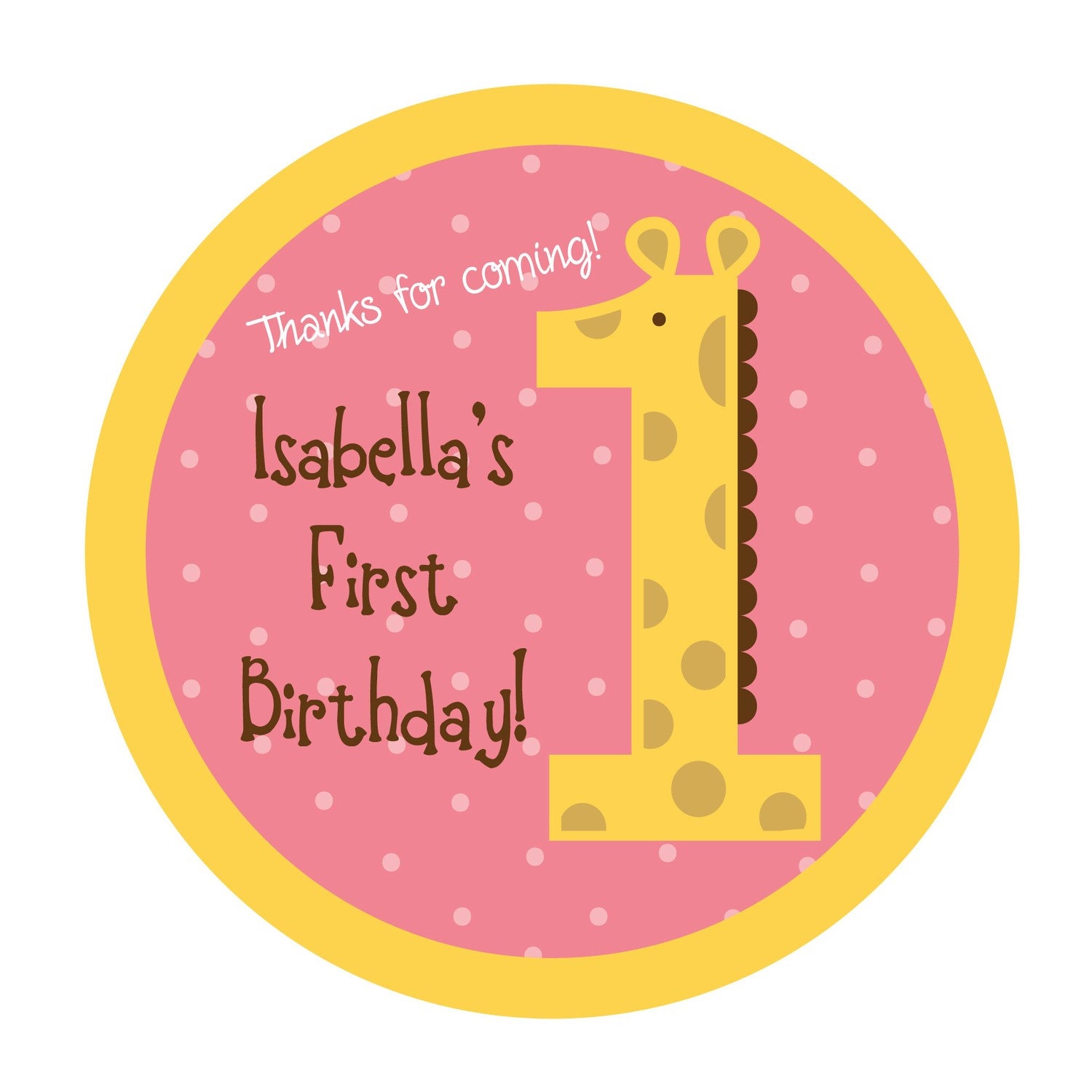 Personalized Stickers,Giraffe,Birthday,Children, Kids, Party, Favor stickers,Custom,Personalized Stickers Labels Set Of 24