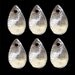 Silver Brushed Teardrop Wavy Beads 6 pcs Sterling Silver 13x8mm