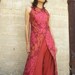Tailored elegant women's dress-The WOMAN WARRIOR dress-Evening wear-Floral Womens tailored dress in red&orange -Maxi dress-custom order