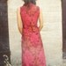 Tailored elegant women's dress-The WOMAN WARRIOR dress-Evening wear-Floral Womens tailored dress in red&orange -Maxi dress-custom order
