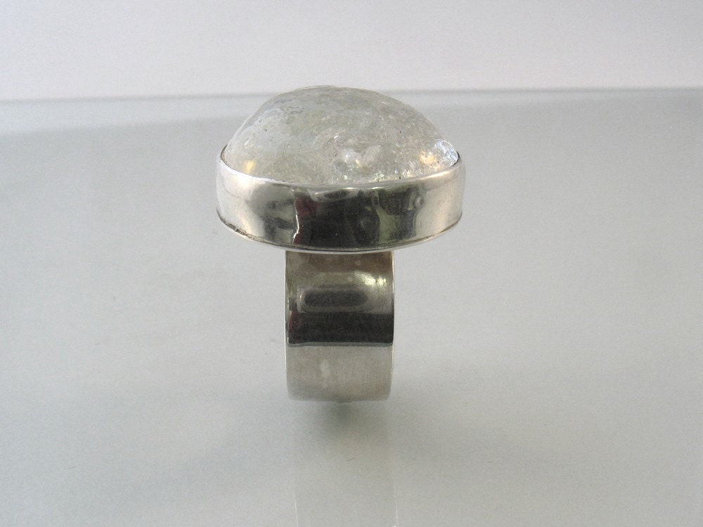 The Ice Galaxy - sterling silver and glass ring