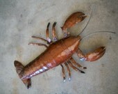 Lobster Metal Wall Sculpture Tropical Beach Coastal Art