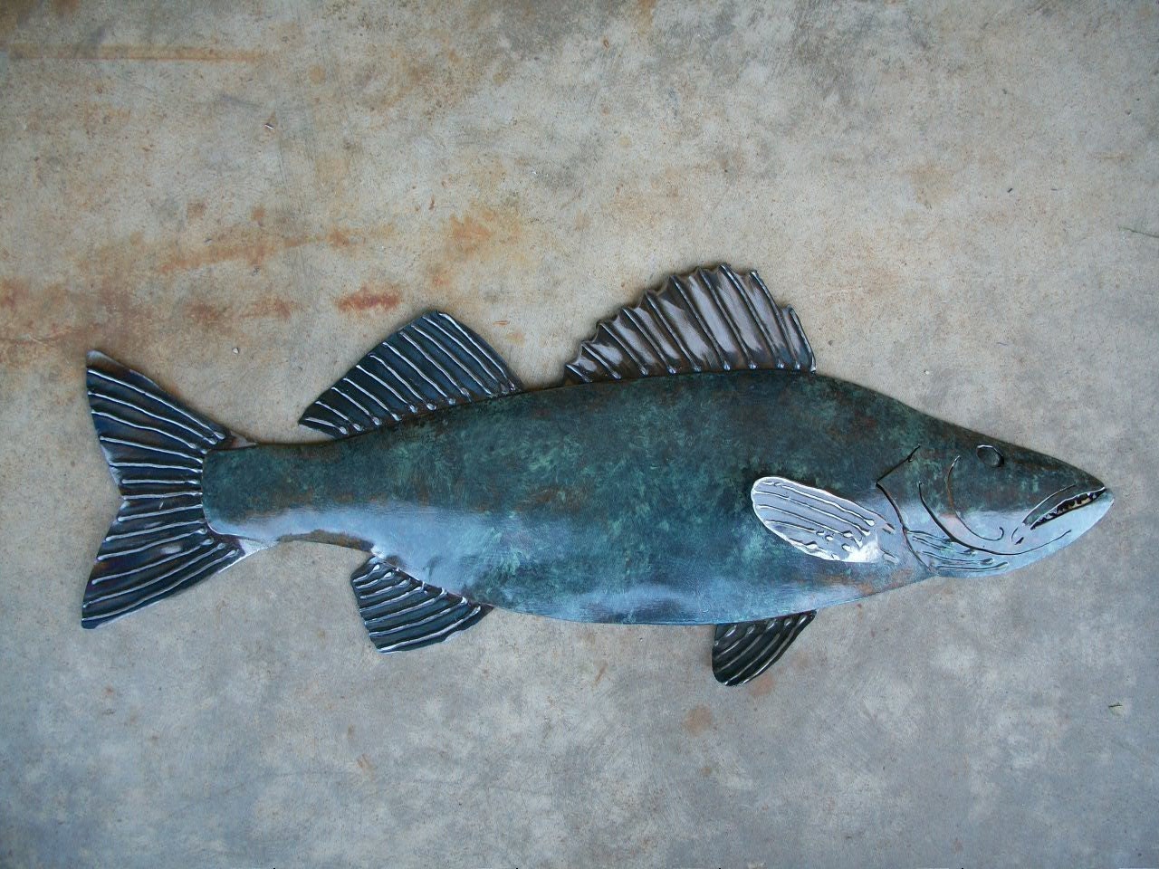 Walleye metal fish Art wall sculpture Lake Cabin Cottage