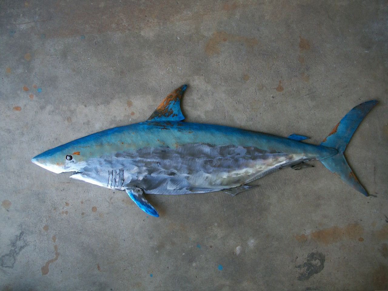 Shark Metal Fish Wall sculpture Beach Coastal Tropical