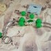 Green and Silver Jewelry Set Bracelet and Earrings