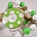 Womens Watch Polka Dot Watch Wrist Green and White Interchangeable Watchband