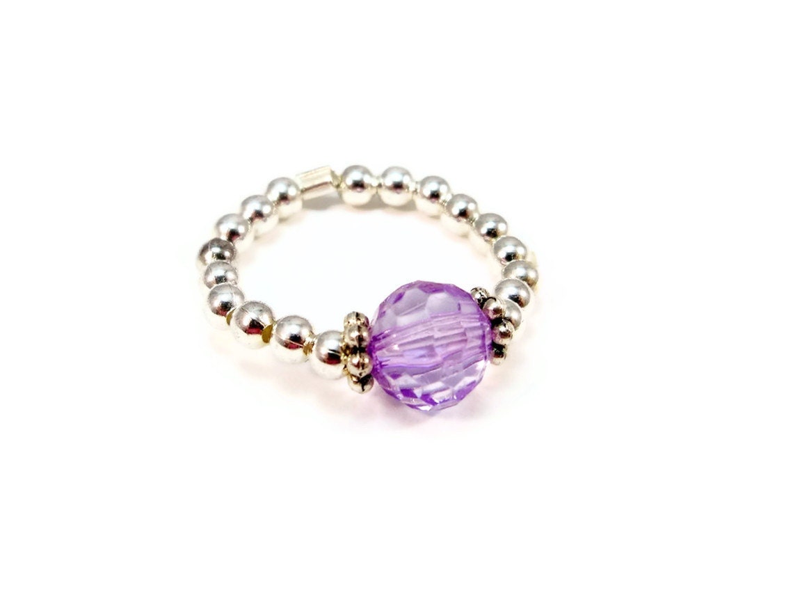 Purple Stretch Ring Glass Crystal