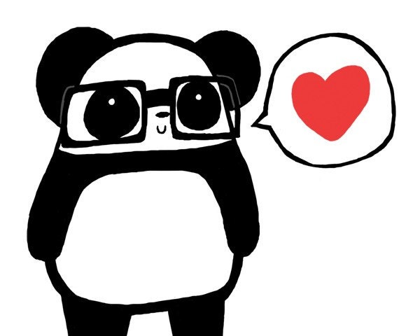 Nerdy Panda Love 8x10 Glossy Print