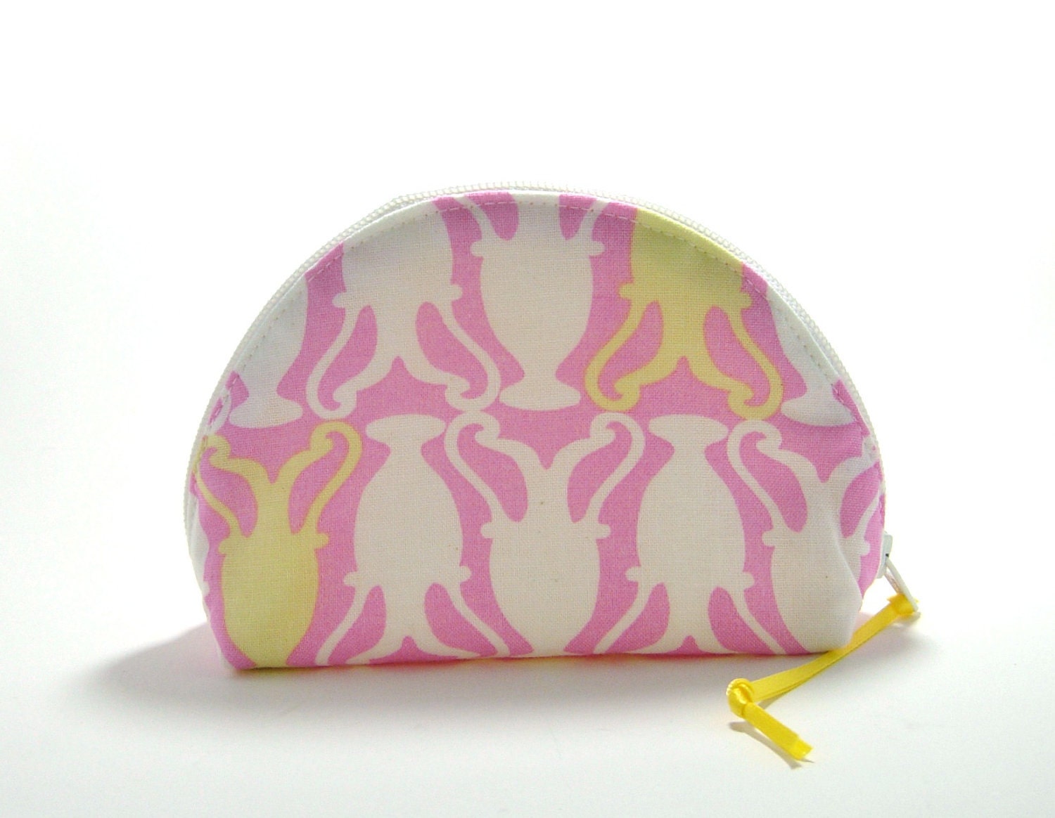 Dumpling Bag:  Pink and Yellow Geometic Print