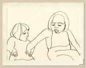 Sisters - An Original Artwork in Ink