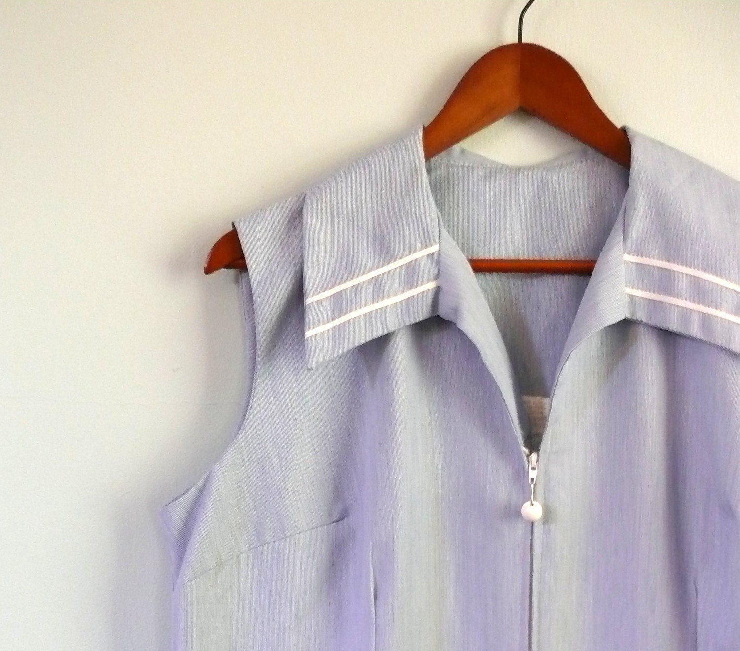 reserved Sailor Dress // 1970s Vintage Blue Xlarge