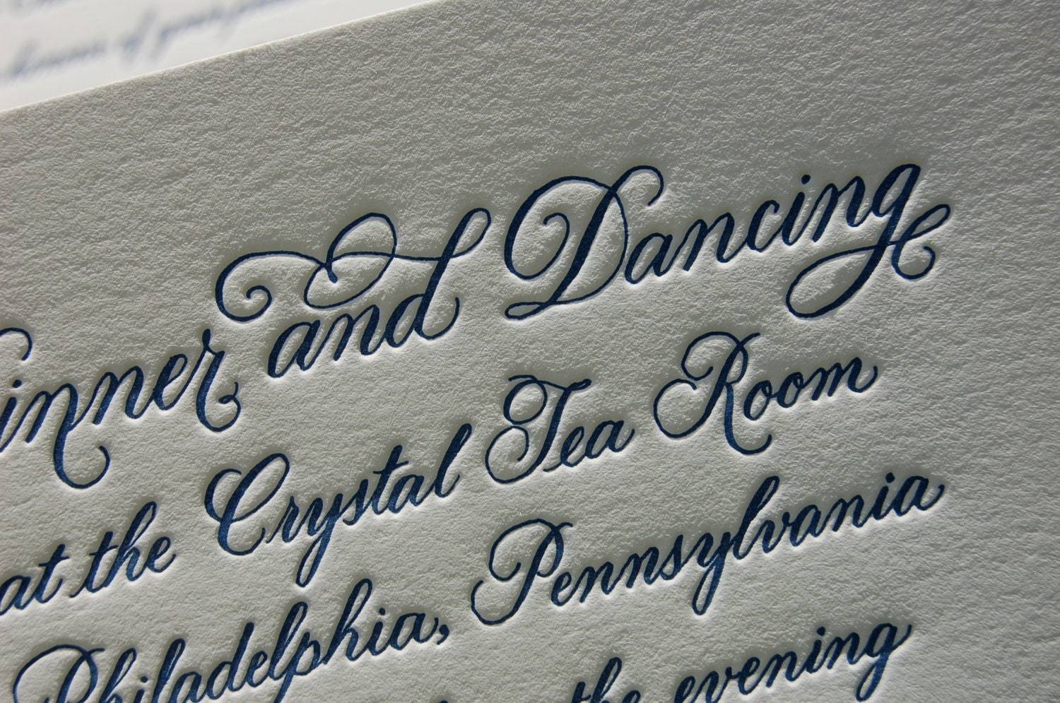 Letterpress Wedding Invitation featuring Hand Calligraphy DEPOSIT