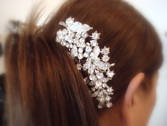 Crystal rhinestone bridal hair comb, wedding jewelry, wedding hair comb, fascinator, head piece