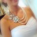 Bridal statement necklace, pearl necklace, wedding jewelry with Swarovski crystal pendant and Swarovski pearls, bridal jewelry