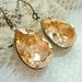 Vintage style earrings, bridal earrings, wedding jewelry with Swarovski golden shadow crystals and antique brass accents, estate style