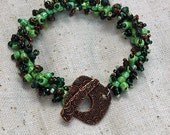 Bonsai Green Confetti Fringe Bracelet